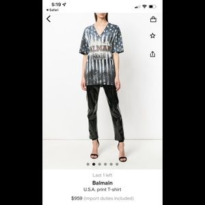 Balmain American Flag distressed T shirt…